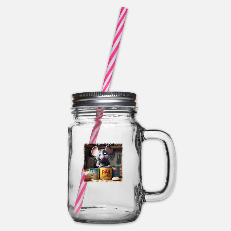 Hungrige Maus - Henkelglas mit Schraubdeckel - Klar