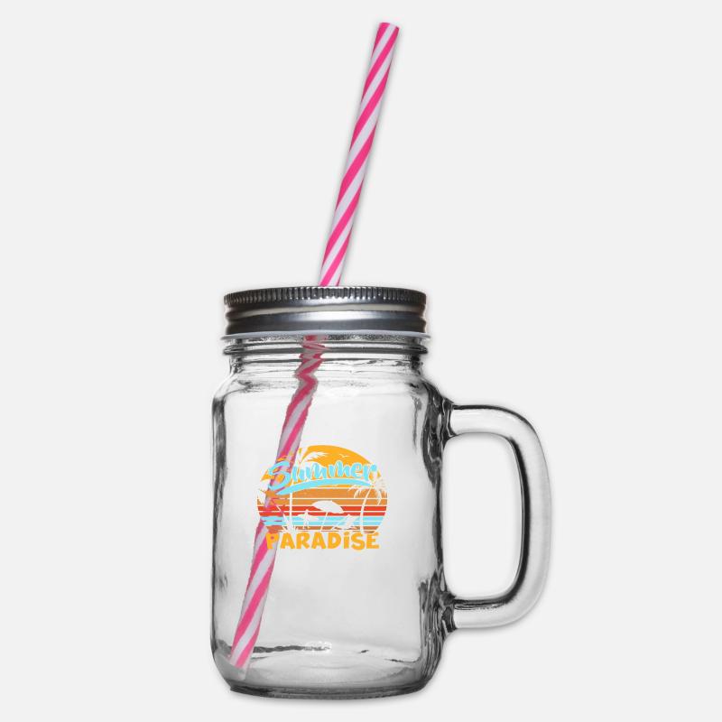 Summer Paradise - Henkelglas mit Schraubdeckel - Klar
