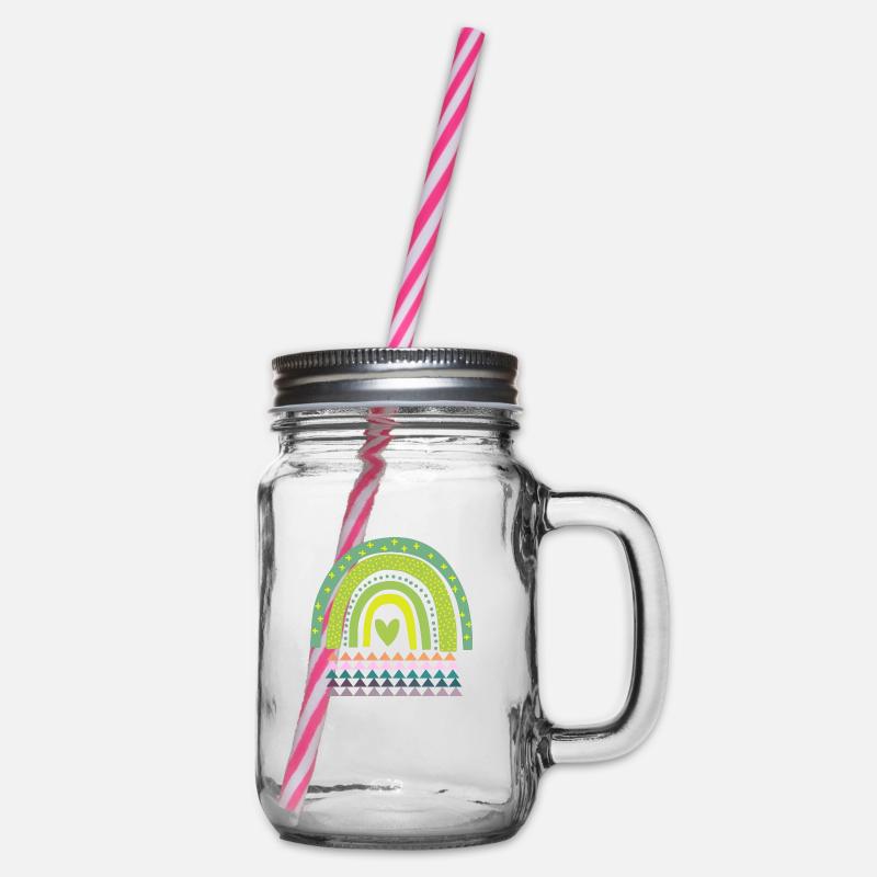 Gravurdesign mit tollen Farben - Henkelglas mit Schraubdeckel - Klar