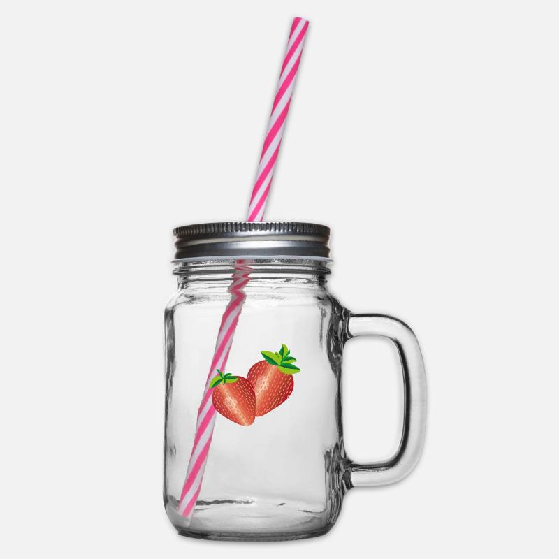 Fraise - Bocal à boisson - transparent