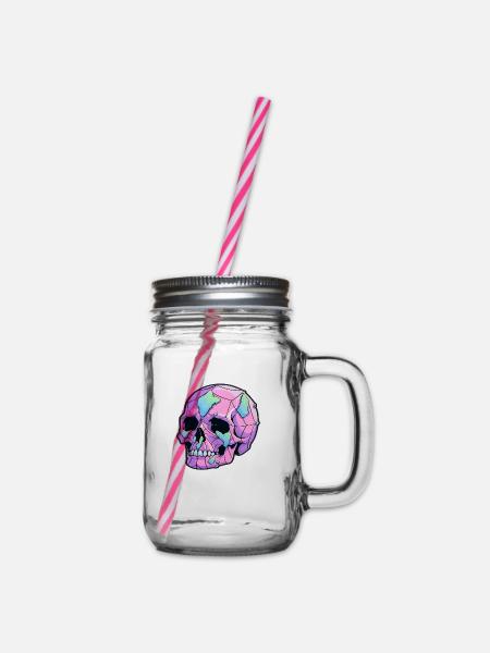 Geheimnisvoller Schädel - Henkelglas mit Schraubdeckel - Klar