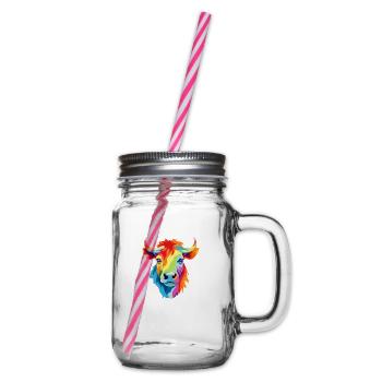 LGBTQAI+ Kuh, Animal Rights - Henkelglas mit Schraubdeckel - Klar - Rechts
