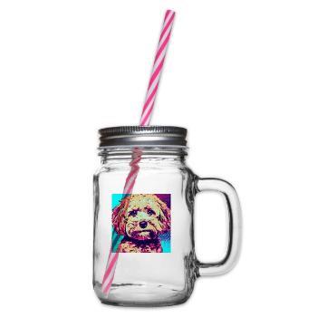 Poodle Cross Pop Art - Bocal à boisson - transparent - Droite