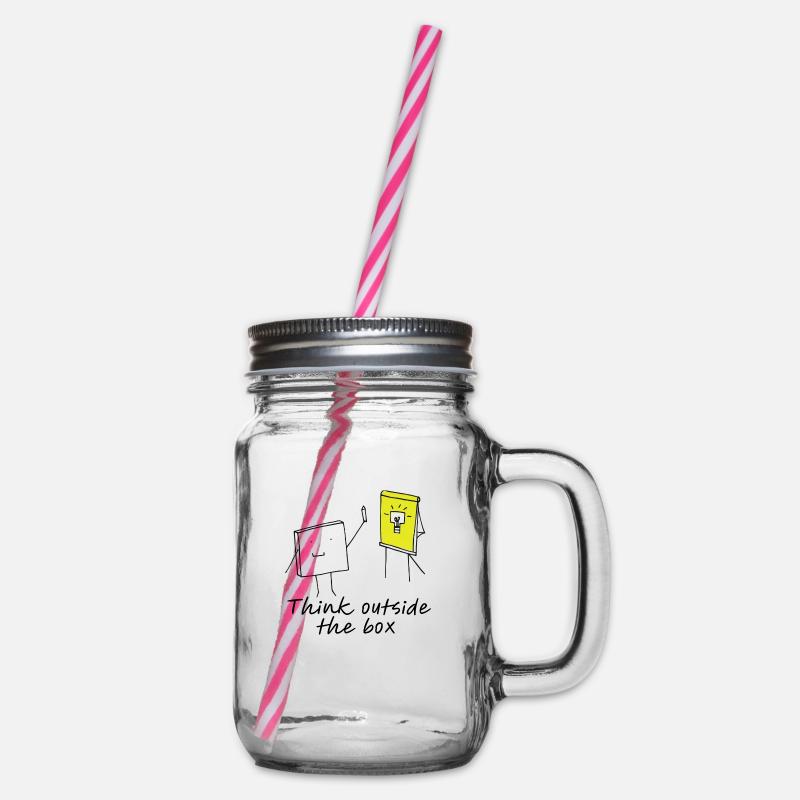 Think outside the box - Henkelglas mit Schraubdeckel - Klar