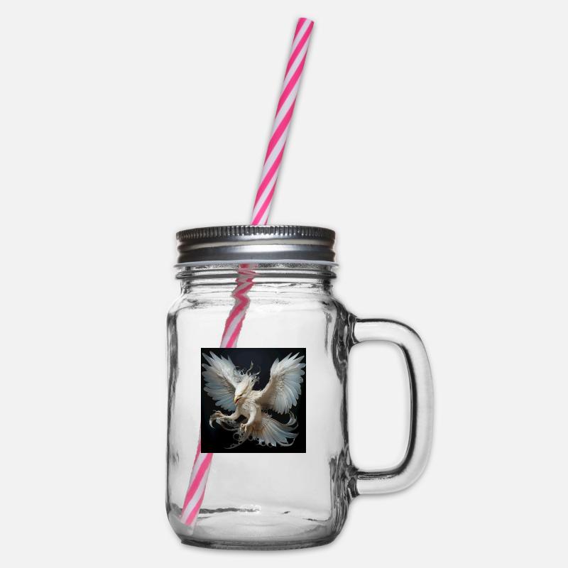 White dragon - Henkelglas mit Schraubdeckel - Klar