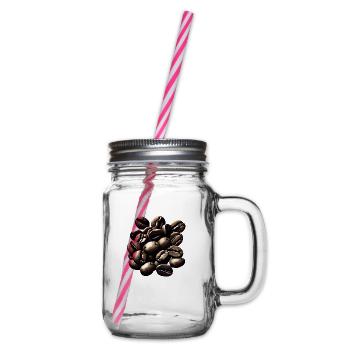 Kaffee Geschenk Coffee Tasse Koffein Kaffeebohne - Henkelglas mit Schraubdeckel - Klar - Rechts