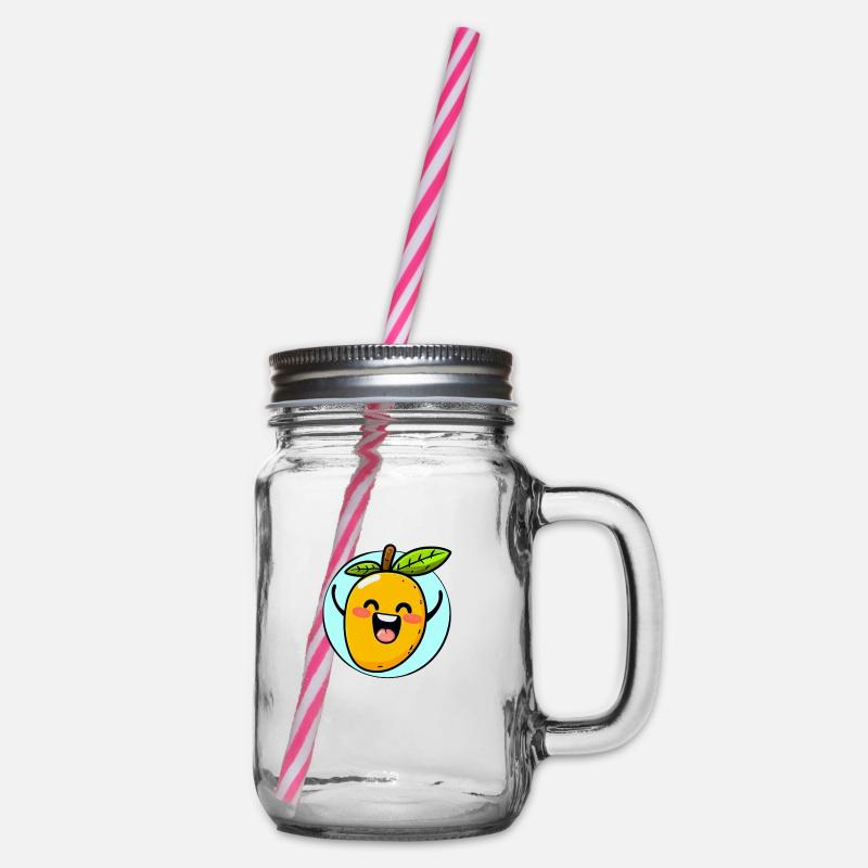 Fröhliche Mango - Henkelglas mit Schraubdeckel - Klar
