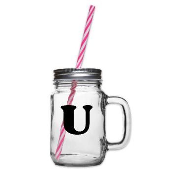 Buchstabe u - Henkelglas mit Schraubdeckel - Klar - Rechts