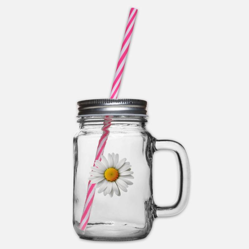 Gänseblümchen, Blume, Frühling, Sommer, Garten, - Henkelglas mit Schraubdeckel - Klar