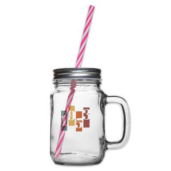 1953 Vintage Retro - Henkelglas mit Schraubdeckel - Klar - Rechts