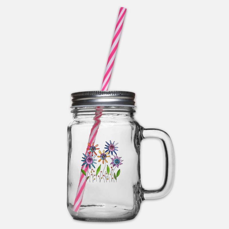 Fleur - Bocal à boisson - transparent