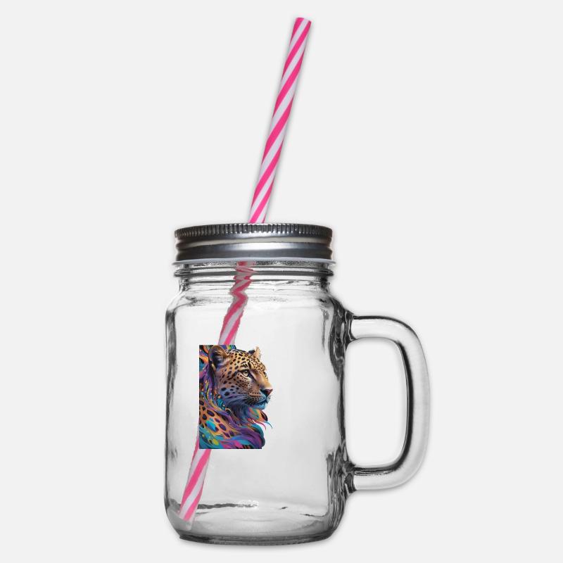 Leopard - Henkelglas mit Schraubdeckel - Klar