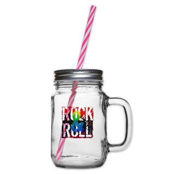 Music, Retro, Heavy Metal, Hard Rock, Punk, Vinyl, Pop - Glass jar with handle and screw cap - clear - Right
