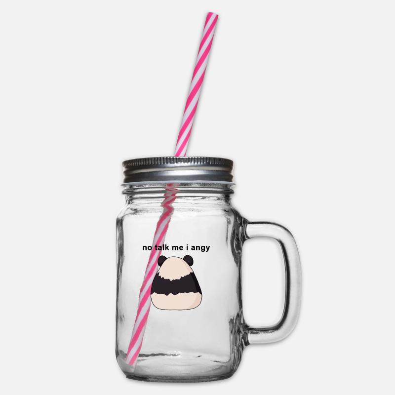 pas de parler moi je mème en colère panda illustration - Bocal à boisson - transparent