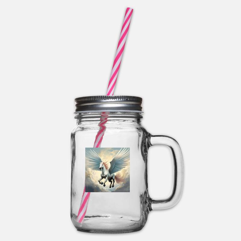 Pegasus - Henkelglas mit Schraubdeckel - Klar