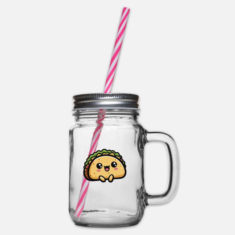 Mignon Kawaii Chibi Tacos 1 - Bocal à boisson - transparent