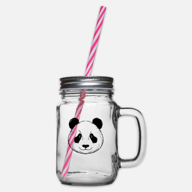 Panda - Henkelglas mit Schraubdeckel - Klar