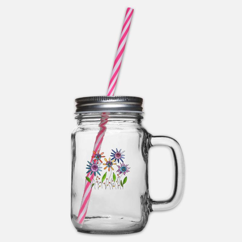 Fleur - Bocal à boisson - transparent
