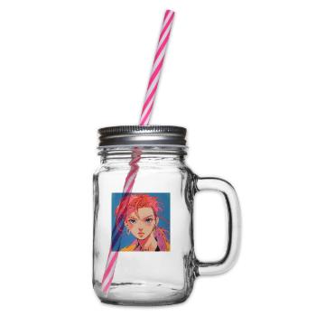 Impression de mode de haute qualité de fille anime des années 80 - Bocal à boisson - transparent - Droite