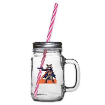 Waschbär - Henkelglas mit Schraubdeckel - Klar - Rechts