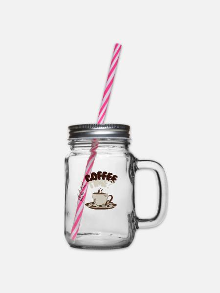 Kaffeezeit - Henkelglas mit Schraubdeckel - Klar