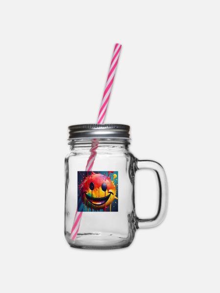 Smile - Henkelglas mit Schraubdeckel - Klar