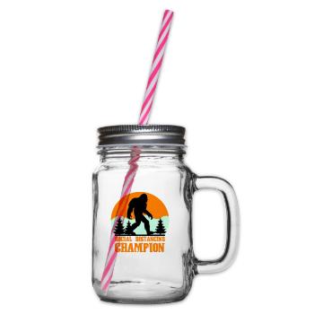 big foot social distancing - Glass jar with handle and screw cap - clear - Right