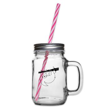 faultier 001 - Henkelglas mit Schraubdeckel - Klar - Rechts