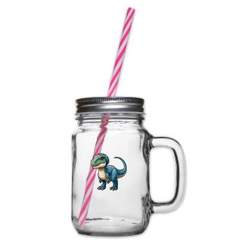 Wild Animal Dinosaur - Glass jar with handle and screw cap - clear - Right