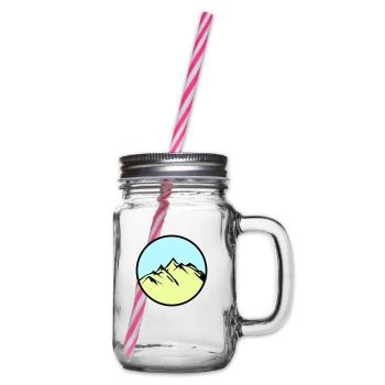 mountains mountains - Glass jar with handle and screw cap - clear - Right