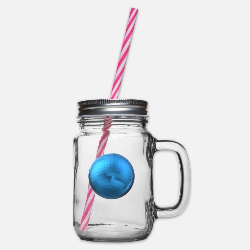 Blaue Kugel - Henkelglas mit Schraubdeckel - Klar