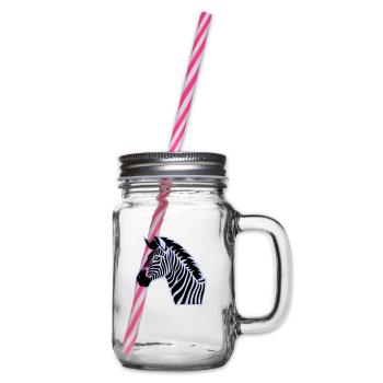 zebra - Henkelglas mit Schraubdeckel - Klar - Rechts