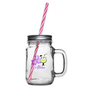Hawaii Hibiscus Cocktail Aloha - Glass jar with handle and screw cap - clear - Right