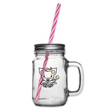 Bébé chat mignon sucette chaton hochet enfant - Bocal à boisson - transparent - Droite