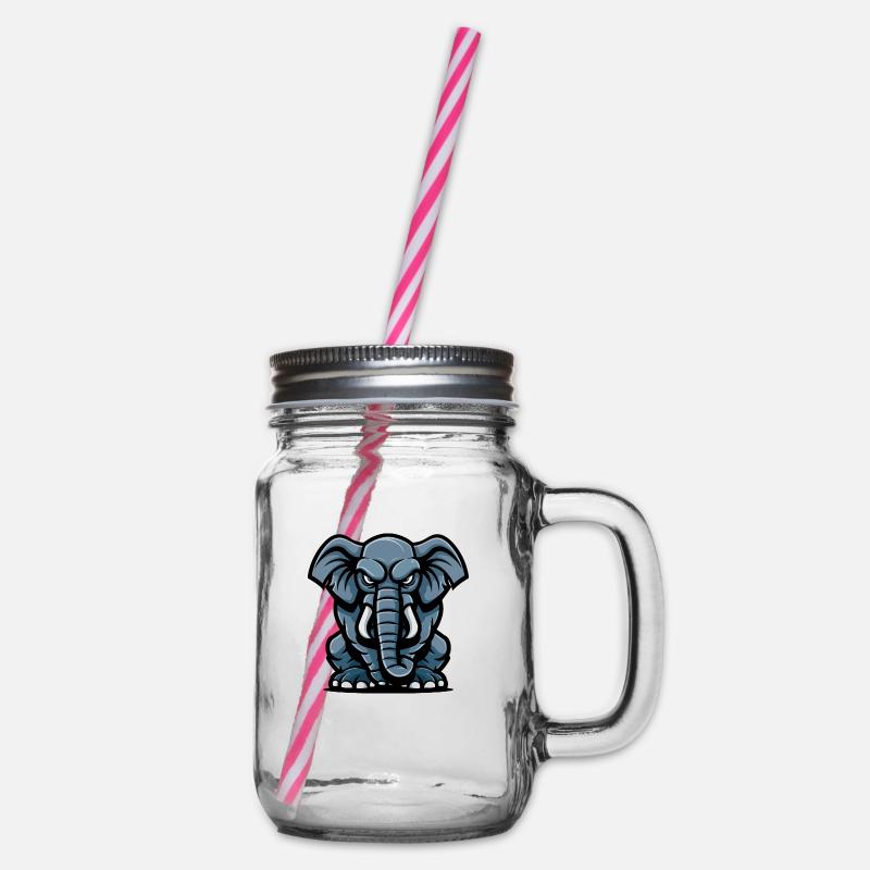 Elefant Comic - Henkelglas mit Schraubdeckel - Klar
