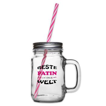 BESTE PATIN GODMOTHER IN DER WELT - Glass jar with handle and screw cap - clear - Right