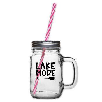 Lake Mode Adventure PaddelMotivation Design - Henkelglas mit Schraubdeckel - Klar - Rechts