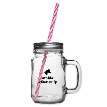 Stable Vibes Only - Design für alle Pferdefans! - Henkelglas mit Schraubdeckel - Klar - Rechts