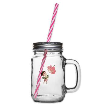 Zauberhafte Fee mit Pfingstrose - Henkelglas mit Schraubdeckel - Klar - Rechts