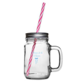 Bride's Witness Blue Bow - Glass jar with handle and screw cap - clear - Right