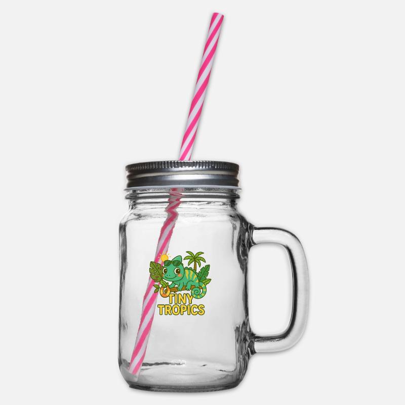 Petits tropiques – Caméléon - Bocal à boisson - transparent