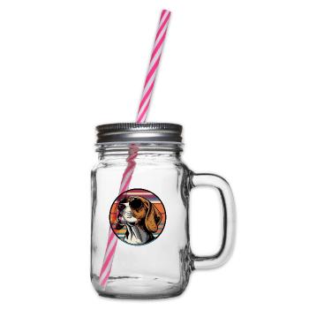 Beagle Hund Cool - Henkelglas mit Schraubdeckel - Klar - Rechts