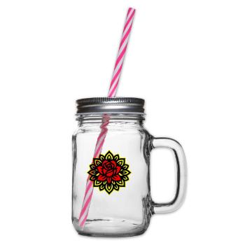 Mandala Fleur Rose - Bocal à boisson - transparent - Droite