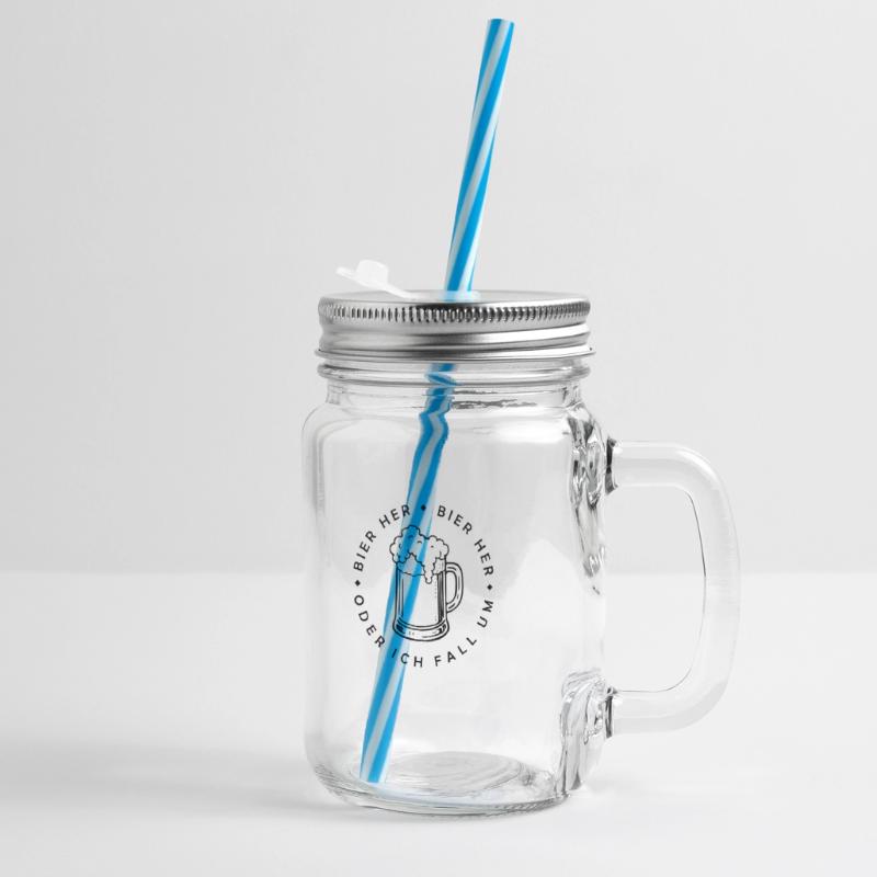 Bees here - Oder ich fall um! Glass jar with handle and screw cap