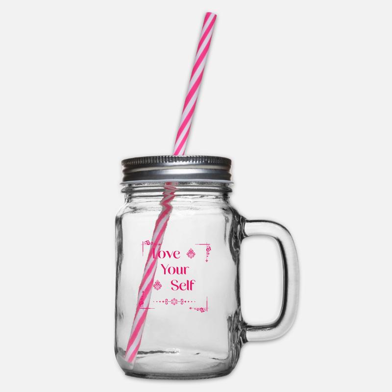 Love Yourself – Motivational Quote Design - Bocal à boisson - transparent