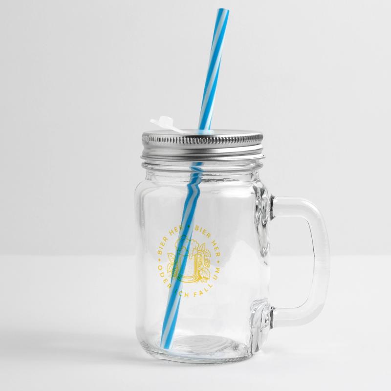 Bees here - Oder ich fall um! Glass jar with handle and screw cap