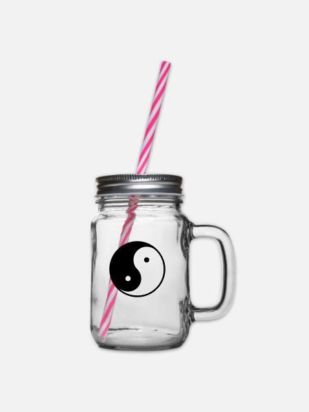 Ying und Yang - Henkelglas mit Schraubdeckel - Klar