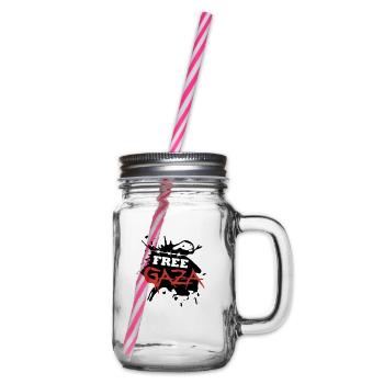 Free Gaza - Henkelglas mit Schraubdeckel - Klar - Rechts