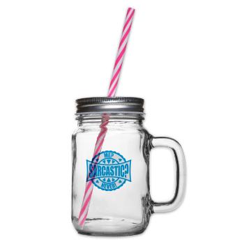 me sarcastic never quote - Glass jar with handle and screw cap - clear - Right