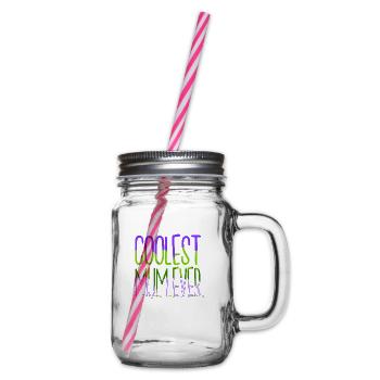 home christmas elf bday one family one team - Glass jar with handle and screw cap - clear - Right